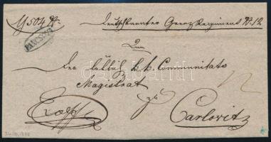 1838 Ex offo 12kr portóval "PANCSOVA" - Carlovitz (ex Provera)