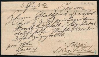 1782 Magyar nyelvű levél teljes tartalommal, friss darab, Pozsonyból Tokajra / Letter in Hungarian w...