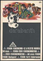 Simonyi Emő (1943-): Fékon fehérnemű - ez a vezető márka, 1970, divatplakát, villamosplakát, ofszet, papír, jelzett a plakáton, Offset Nyomda, 24x17 cm. Magyar pop art plakát!