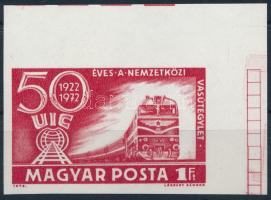 1972 50 éves a Nemzetközi vasútegylet vágott bélyeg