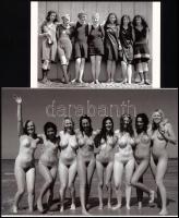 cca 1910 és 1970 "Változó divat a strandon", szolidan erotikus felvételek, 2 db modern nagyítás, jelzés nélkül, 15x21 cm és 10x15 cm