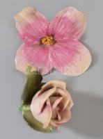 Herendi 2 darab plasztikus virág, hiánnyal, sérüléssel, h: 9-10 cm