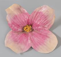 Herendi 2 darab plasztikus virág, hiánnyal, sérüléssel, h: 9-10 cm