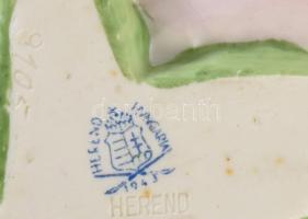 Herendi 2 darab plasztikus virág, hiánnyal, sérüléssel, h: 9-10 cm