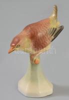 Kispest porcelán madár figura, jelzett, hibátlan, m: 9 cm