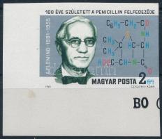 1981 Alexander Fleming ívsarki vágott bélyeg