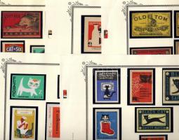 1900-1960 Macska motívum gyufacímke-gyűjtemény, 80 klf / Katzen auf Zündholzetiketten, 80 versch