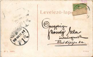 1908 Mezőberény, Kossuth Lajos tér, Erzberger Dániel, Stern János, Tardos J. üzlete, templom. W.L. 1...