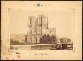 cca 1900 Párizs, Notre-Dame székesegyház, keményhátú fotó, Périer Editeur Paris, foltos, 18x24,5 cm