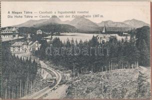 Tátra, Magas-Tátra, Vysoké Tatry; képeslapfüzet 10 képeslappal (Újtátrafüred, Tátralomnic, Tátraszép...