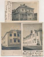 Budapest XXII. Nagytétény - 3 db RÉGI fotós képeslap: Nagytétényi Állami Elemi Iskola épülete különböző nézetekből, építette Bischof Gyula. Süllő utca (mai Iskola utca). photo