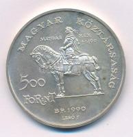 1990. 500Ft Ag "Mátyás király / Beatrix" kapszulában T:BU kis patina Adamo EM113