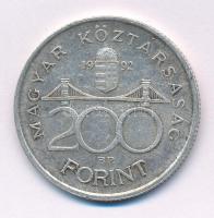 1992. 200Ft Ag "MNB" T:XF patina Adamo F13