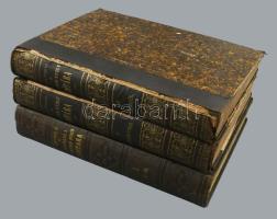 Czuczor Gergely - Fogarasi János: A magyar nyelv szótára. 1.,5-6. kötet. Bp., 1862-1874., Emich Gusztáv Athenaeum-ny. ,6+164+1326 [dupla-hasábos számozás]+1 p.; 1506 [dupla-hasábos számozás]+1 p.; 1282[dupla-hasábos számozás]+8+1 p.; A mű 6 kötetben teljes! A címlapon és az első lapokon szentkirályszabadjai Karsa Ferenc (1827-1915) 1848-as honvéd hadnagy, Görgey Artúr parancsőrtisztje, árvaszéki elnök névbejegyzéseivel. Korabeli aranyozott gerincű egészvászon-kötés, és korabeli aranyozott gerincű félvászon-kötések, festett-mintás lapélekkel, kopott borítókkal, az 5-6-kötet címlaphiányokkal és sérült gerincekkel, foxing foltos lapokkal, névbejegyzésekkel.