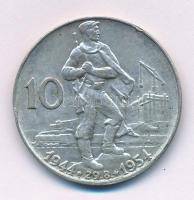 Csehszlovákia 1954. 10K Ag "A szlovák felkelés 10. évfordulója" T:XF patina, ph. Czechoslovakia 1954. 10 Korun Ag "10th anniversary of the Slovakian Uprising" C:XF patina, edge error Krause KM#40