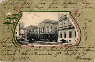 1902 Nagyvárad, Oradea; Premontrei római katolikus főgimnázium. Csathó Gábor és társa kiadása / Roman Catholic school. Art Nouveau, floral frame (fl)