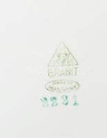 cca 1930/40 Gránit virágmintás tortatál, tortalapáttal, jelzett, kis kopással, lapáton lepattanással...