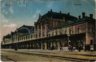Arad, pályaudvar, vasútállomás. Vasúti levelezőlapárusítás 77-1918. / railway station (fl)