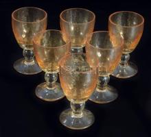 6 darabos talpas pálinkáspohár szett, m: 8 cm