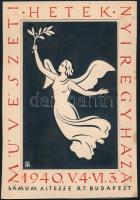Fery Antal (1908-1994): Művészeti hetek Nyíregyháza, 1940 (plakátterv). Tempera, kollázs, papír, jelzett, 18x12 cm