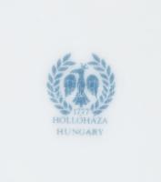 Hollóházi Jurcsák László által tervezett mintával díszített porcelán bonbonier, matricás, jelzett, h...