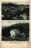 Rőtfalva, Rőt, Rattersdorf (Répcekethely, Mannersdorf an der Rabnitz); Totale, Gasthof z. Jägerhorn gegenüber dem Bahnhof, Besitzer Florian Supper. Josef Prokopp / view, restaurant, inn