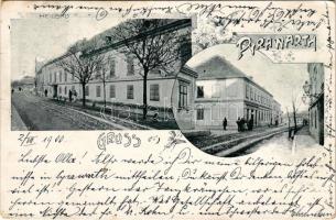 1900 Bad Pirawarth, Heilbad. Fr. Sladik / spa, street view. Art Nouveau, floral (EK)