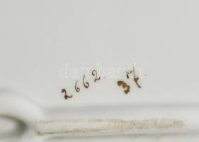 cca 1880-1900 Nagyméretű halszervírozó tál, számozott, kopással, 61x15 cm