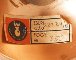 Iparművészeti Vállalat címkés kehely, kopással, m: 21 cm