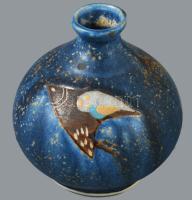 Szilágyi Péter halas váza, jelzett, hibátlan, m: 9 cm