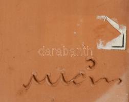 M Kiss Katalin fali gyertyatartó, jelzett, kis mázhibával, 21x10 cm