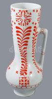 Zsolany népi mintás bokály váza, jelzett, hibátlan, m: 26 cm