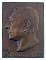 Beck Ötvös Fülöp (1873-1945) 1916. "Dr. Hültl Hümér 1914 - 1915 -1916" egyoldalas öntött b...
