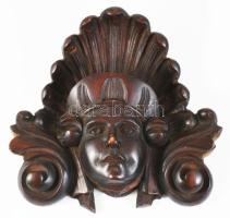 Faragott fa falidísz, 24x23 cm