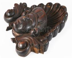 Faragott fa falidísz, 24x23 cm