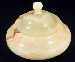 Ónix fedeles edény, kis kopással, 13x11 cm