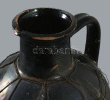 Vizes korsó. Mázas cserép, XIX. sz. drótozott, lyukkal. 42 cm