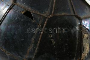 Vizes korsó. Mázas cserép, XIX. sz. drótozott, lyukkal. 42 cm