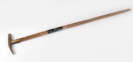 Antik vasutas kerék kopogtató kalapács, h: 79 cm
