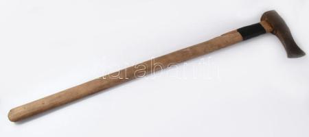 Antik balta, jelzett fejjel, javított, h: 92 cm