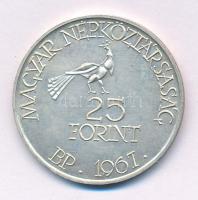 1967. 25Ft Ag "Kodály Zoltán" kapszulában T:AU patina Adamo#EM22, Krause KM#577