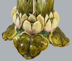 Francia art nouveau flamingó mintás nagyváza, füle javított, m: 59 cm