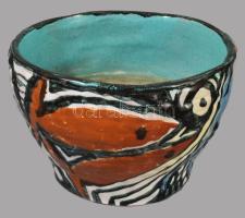 5 darab iparművész kerámia, kis sérüléssel