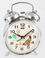 Kínai vekkeróra, csipegető tyúk figurával, m: 13 cm