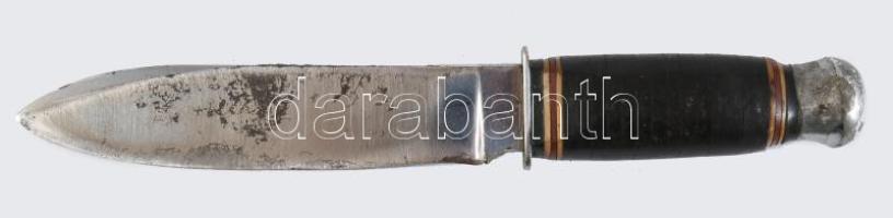 Régebbi tőr, tokban, h: 21 cm