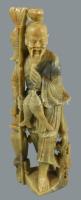 Kínai faragott zsírkő szobor, m: 20 cm