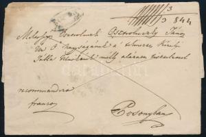 1831 Franco levél / cover kék / blue "F.OFEN / Recomandirt" - kék / blue "PRESSBURG&q...