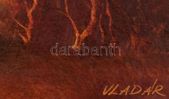 Vladár László (1958-): Őszi táj. Olaj, karton, jelzett, fakeretben, 25x35 cm