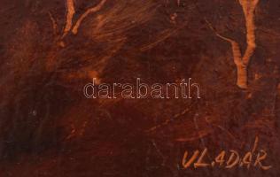 Vladár László (1958-): Márciusi este. Olaj, karton, jelzett, fakeretben, 25x35 cm