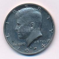 Amerikai Egyesült Államok 1974S 1/2$ Cu-Ni "Kennedy" T:PP USA 1974S 1/2 Dollar Cu-Ni "Kennedy" in capsule C:PP Krause KM#202b